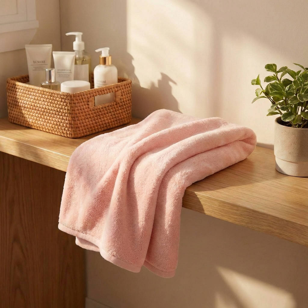 Premium Candy Striped Coral Velvet Towel