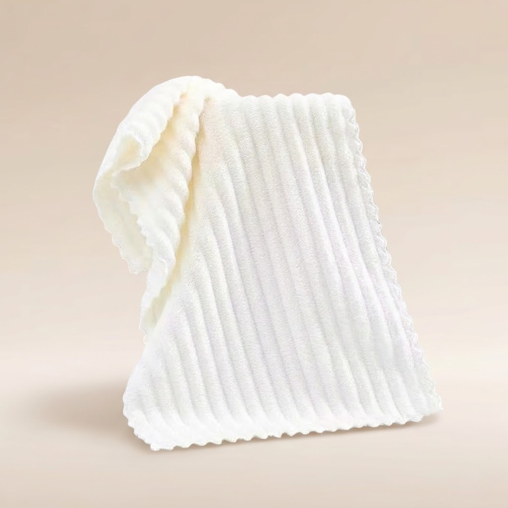 Premium Candy Striped Coral Velvet Towel