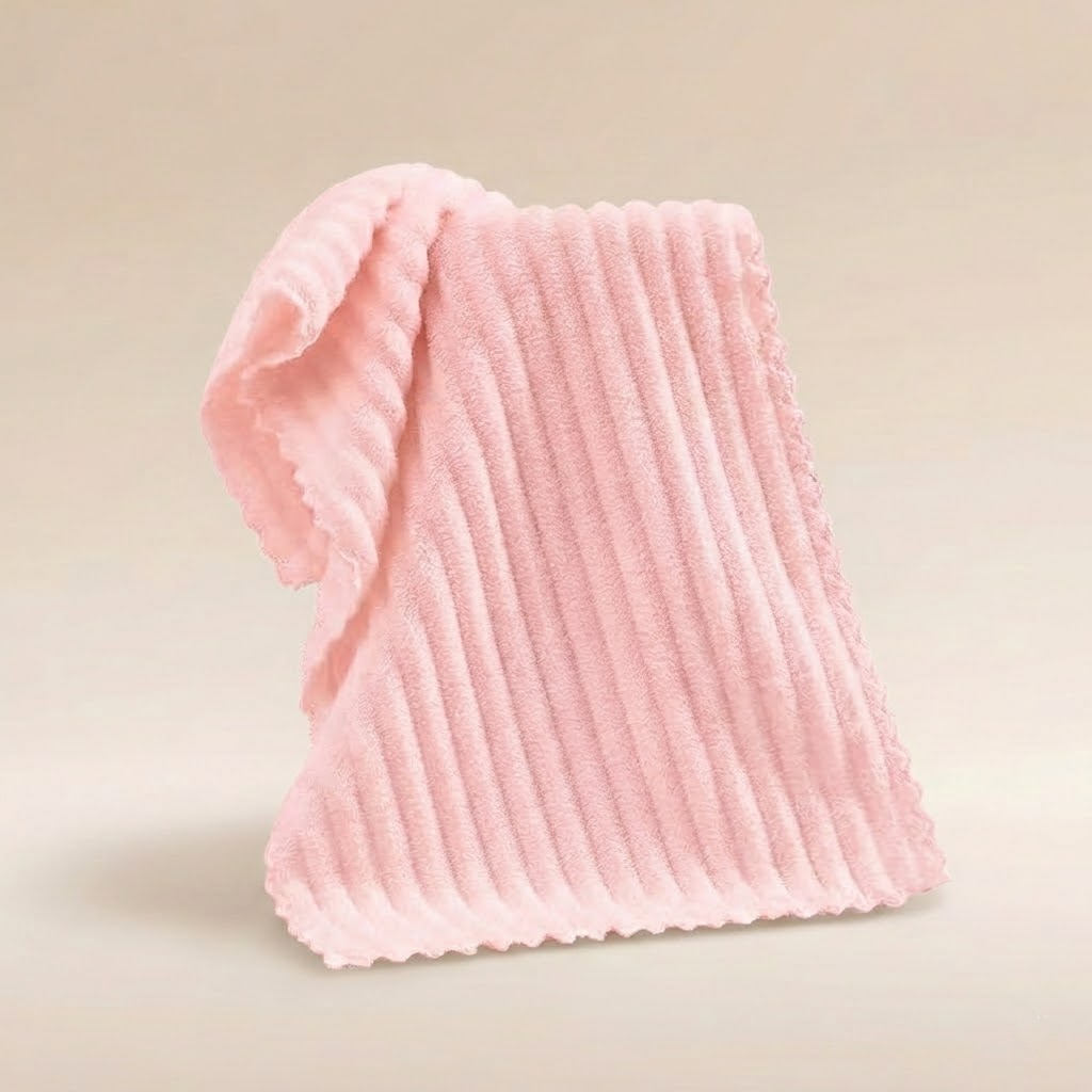 Premium Candy Striped Coral Velvet Towel