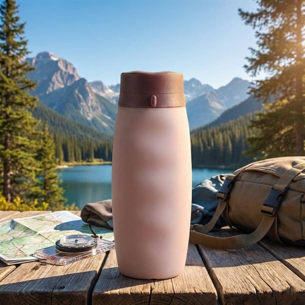 Portable Foldable Silicone Sports Water Bottle (600ml)