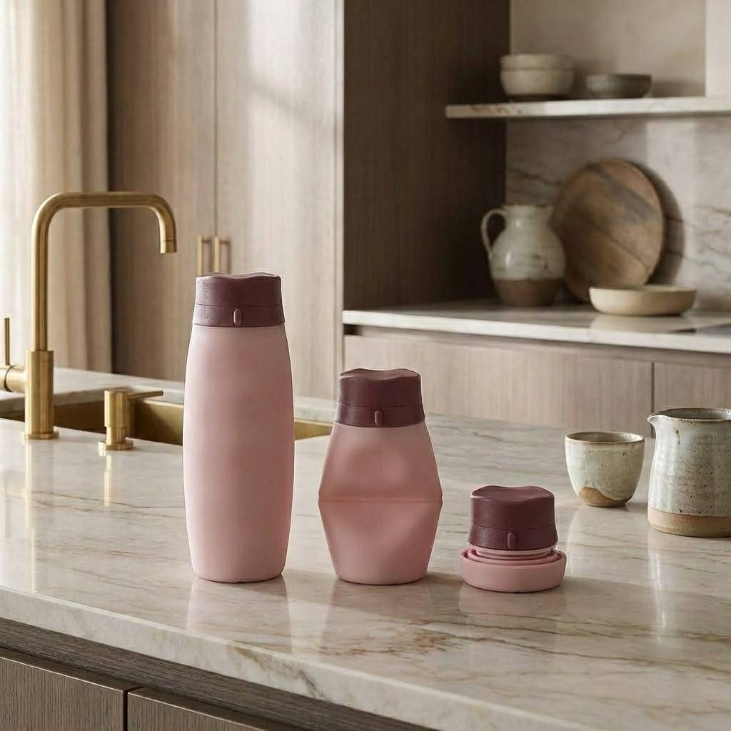 Portable Foldable Silicone Sports Water Bottle (600ml)